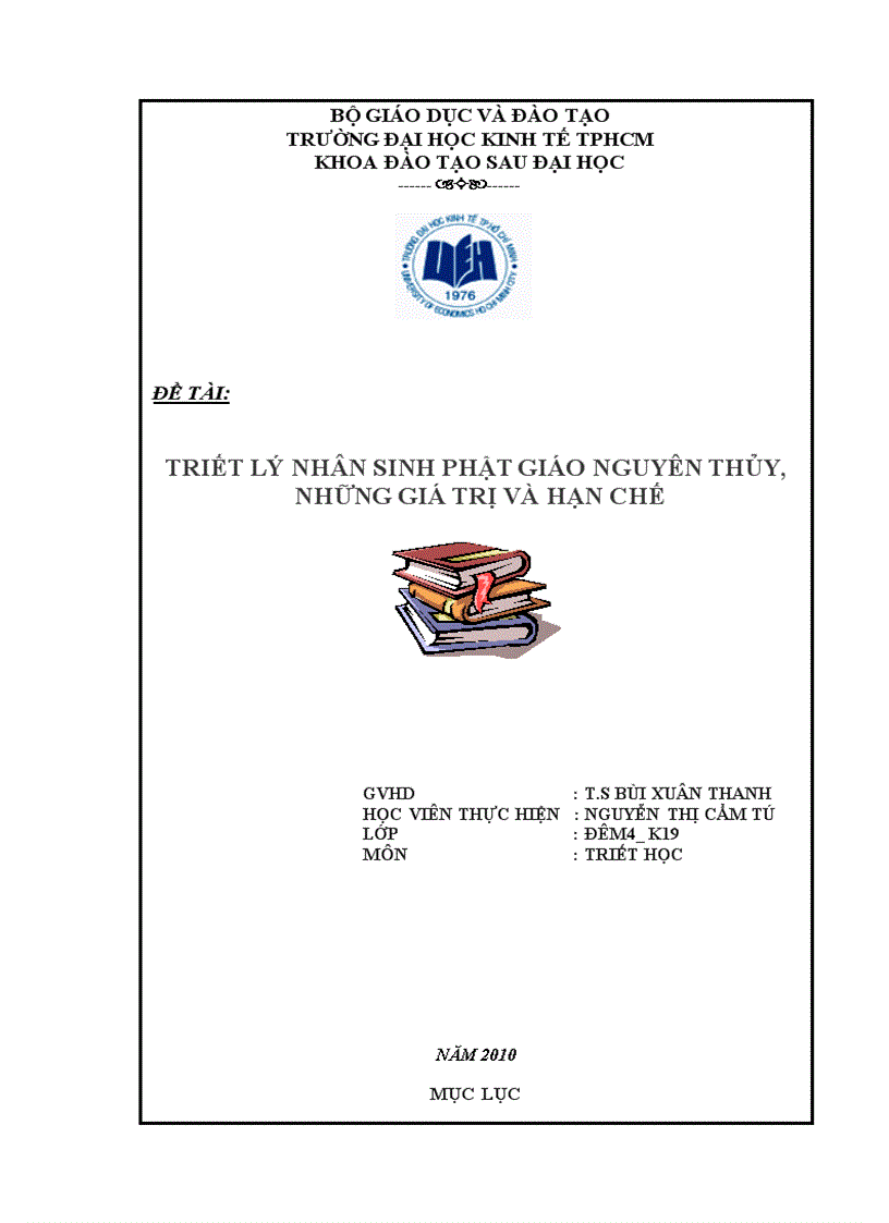 Triết lý nhân sinh phật giáo nguyên thủy những giá trị và hạn chế