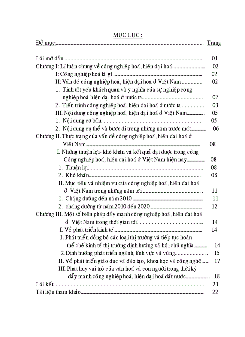 Một số biện pháp công nghiệp hoá hiện đại hoá