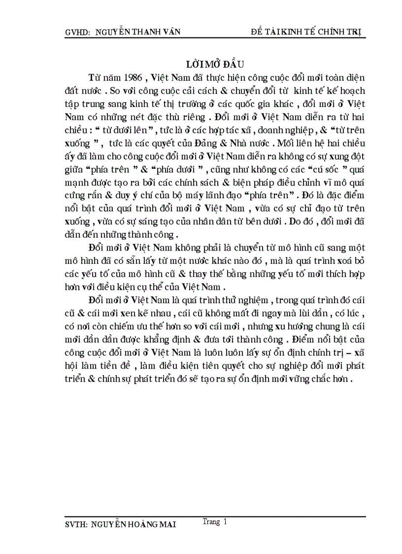 Thực trạng vận dụng cơ chế quản lý của nước ta những năm qua