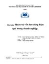 Quản trị vốn lưu động hiệu quả trong doanh nghiệp