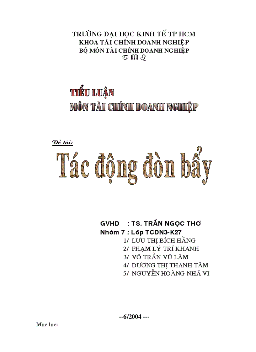 Tác động đòn bẩy 1