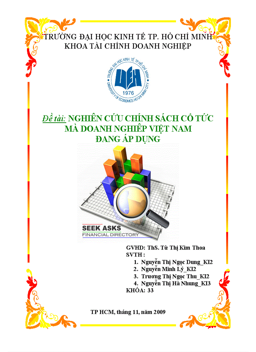 Nghiên cứu chính sách cổ tức mà doanh nghiêp Việt Nam đang áp dụng