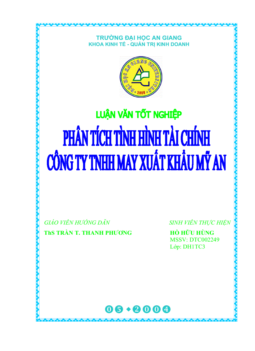 Phân tích tình hình tài chính công ty may xuất khẩu