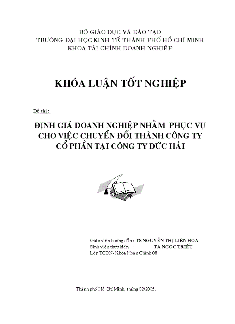 Định giá doanh nghiệp nhằm phục vụ cho việc chuyển đổi thành công ty cổ phần