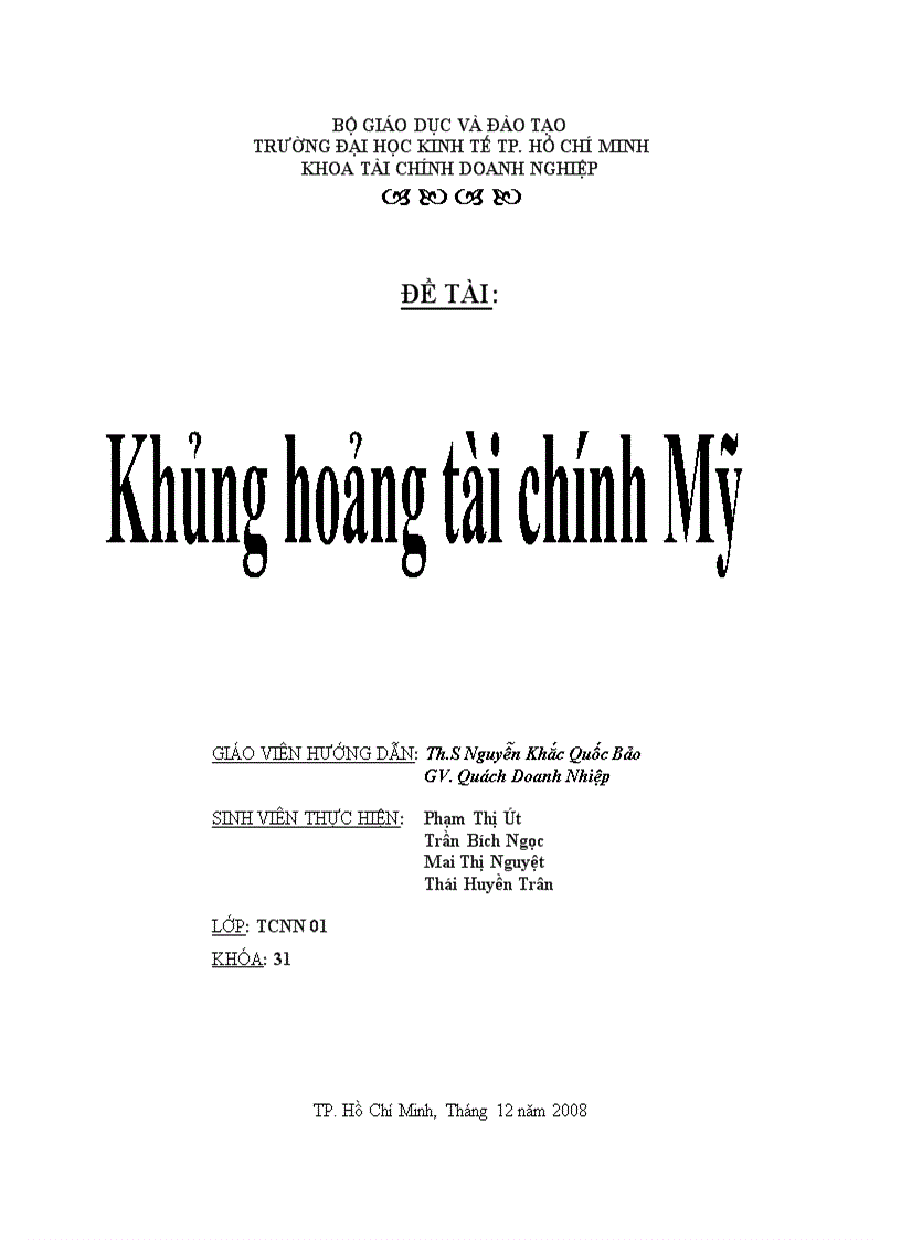 Khủng hoảng tài chính Mỹ