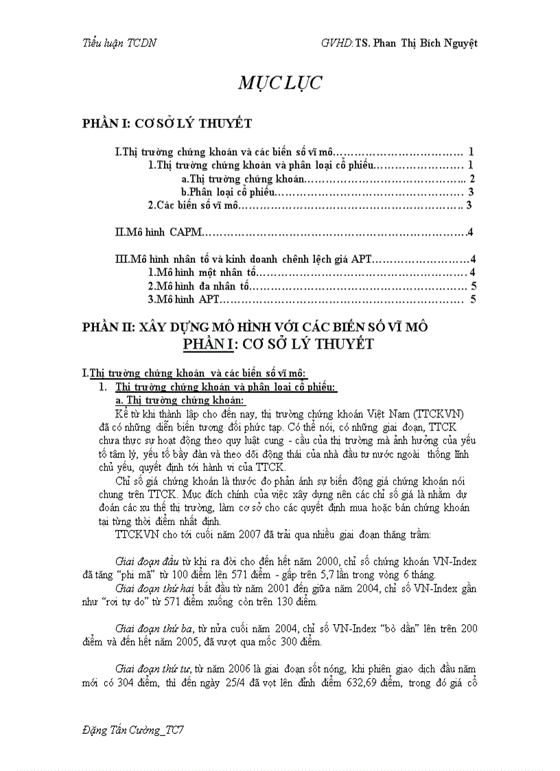 Xây dựng mô hình với các biến số vĩ mô