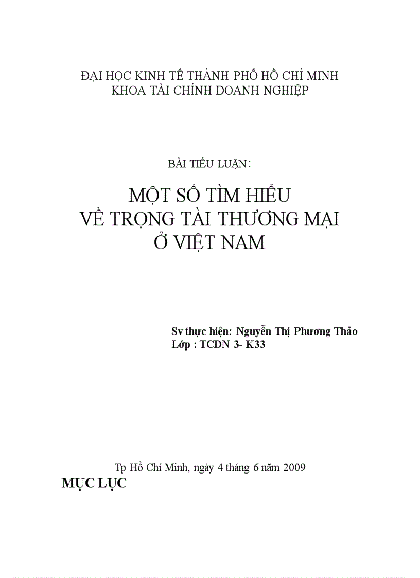 Một số tìm hiểu về trọng tài thương mại Ở VIỆT NAM