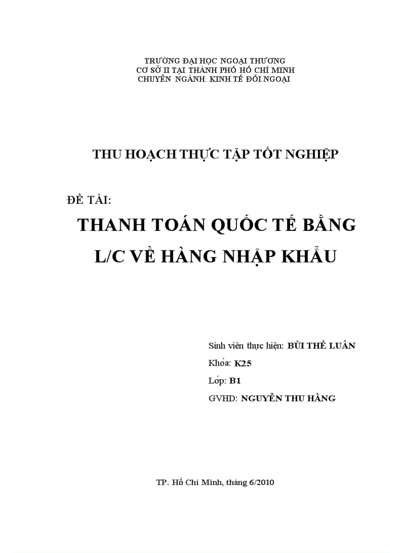 Thanh toán quốc tế bằng l c về hàng nhập khẩu