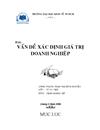 Vấn đề xác định giá trị doanh nghiệp