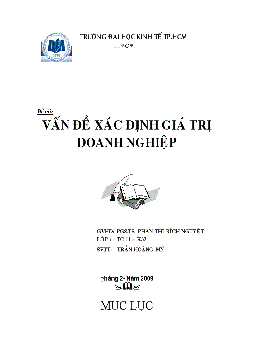 Vấn đề xác định giá trị doanh nghiệp