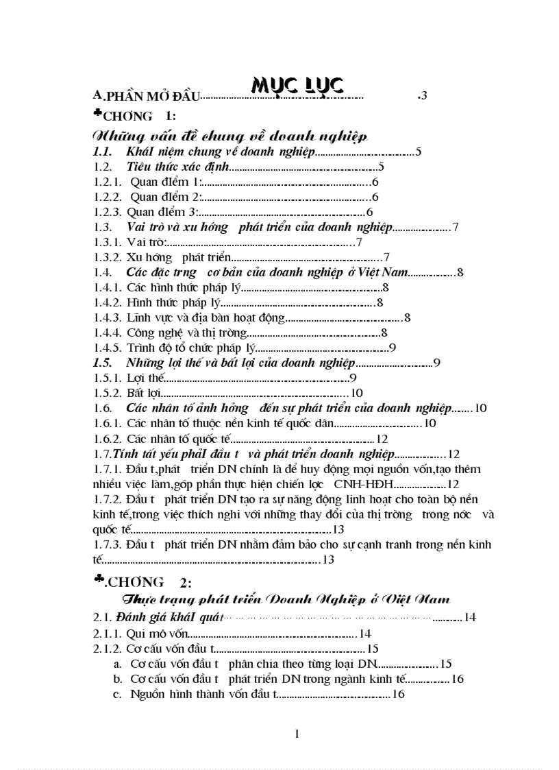 Thực trạng phát triển Doanh Nghiệp ở Việt Nam