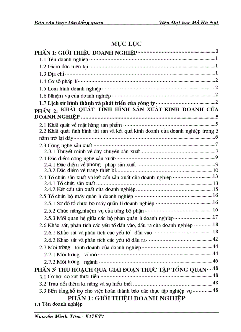 Tình hình sản xuất kinh doanh của doanh nghiệp