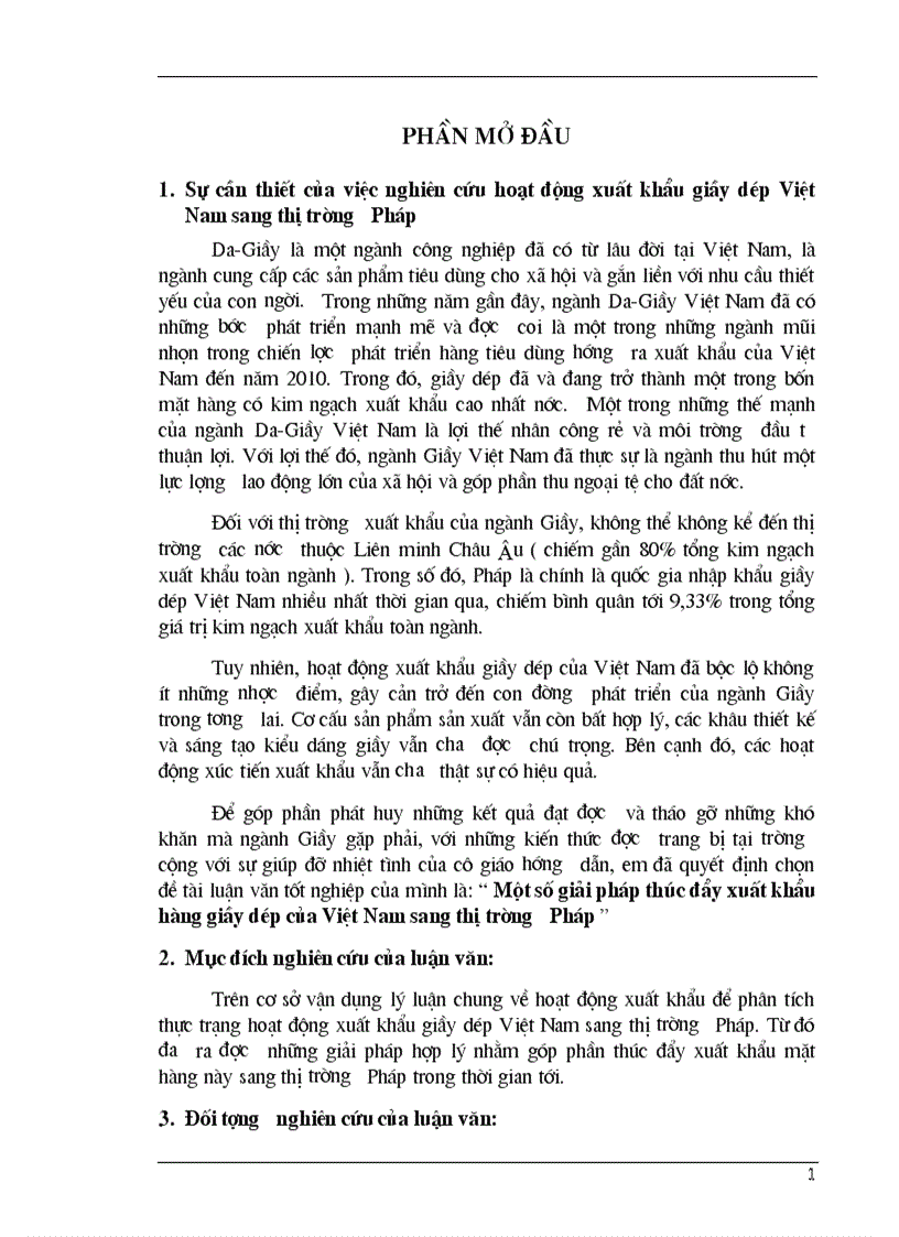 Một số giải pháp thúc đẩy xuất khẩu hàng giầy dép của Việt Nam sang thị trường Pháp 1