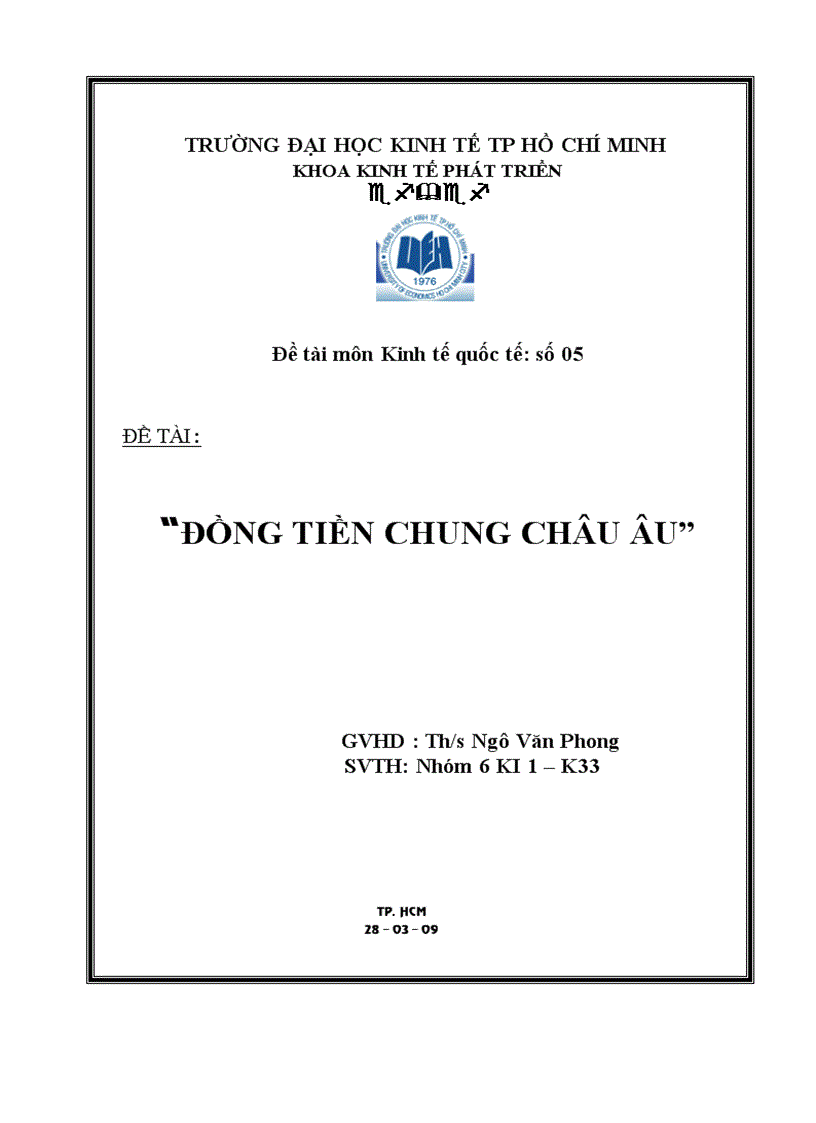 Đồng tiền chung Châu Âu