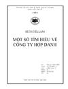 Một số tìm hiểu về công ty hợp danh