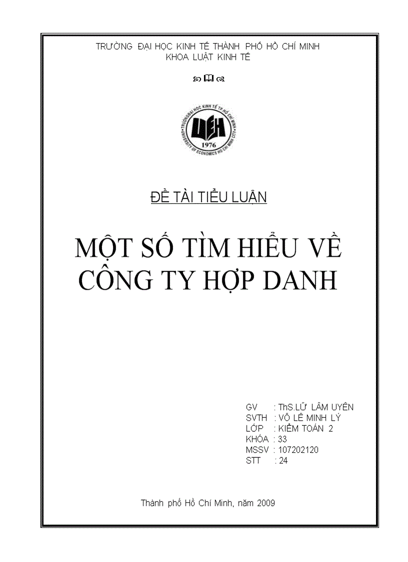 Một số tìm hiểu về công ty hợp danh