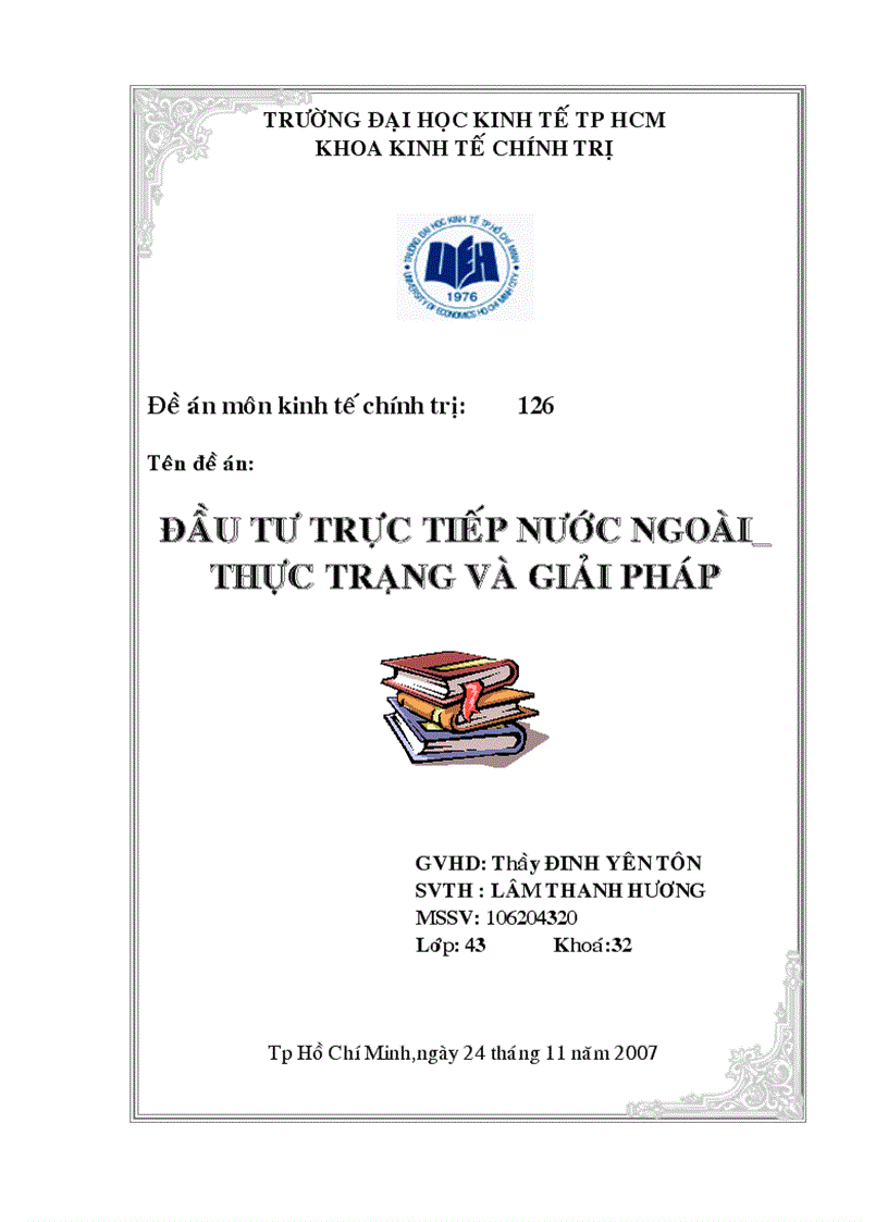 Đầu tư trực tiếp nước ngoài thực trạng và giải pháp