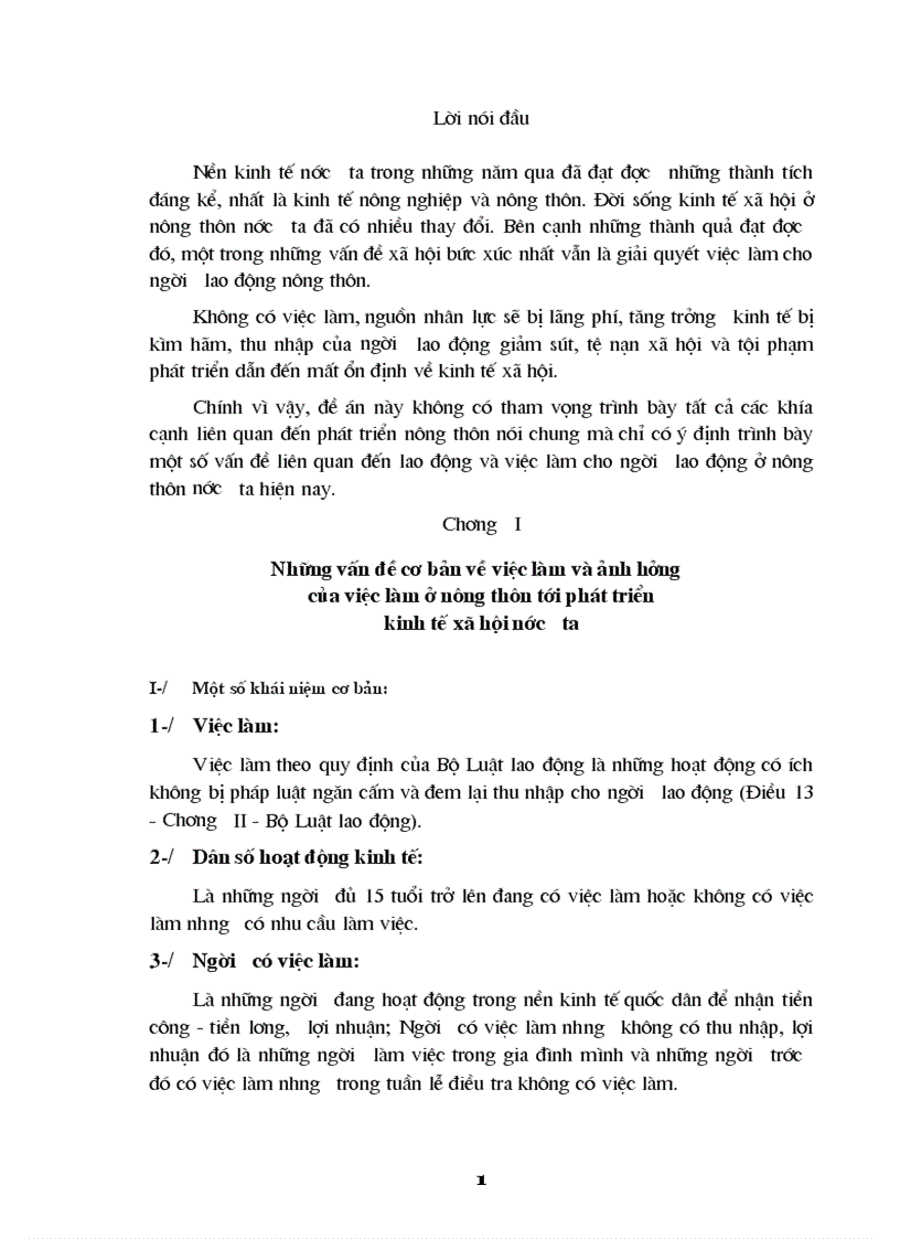 Thực trạng lao động việc làm ở nông thôn nước ta hiện nay 1