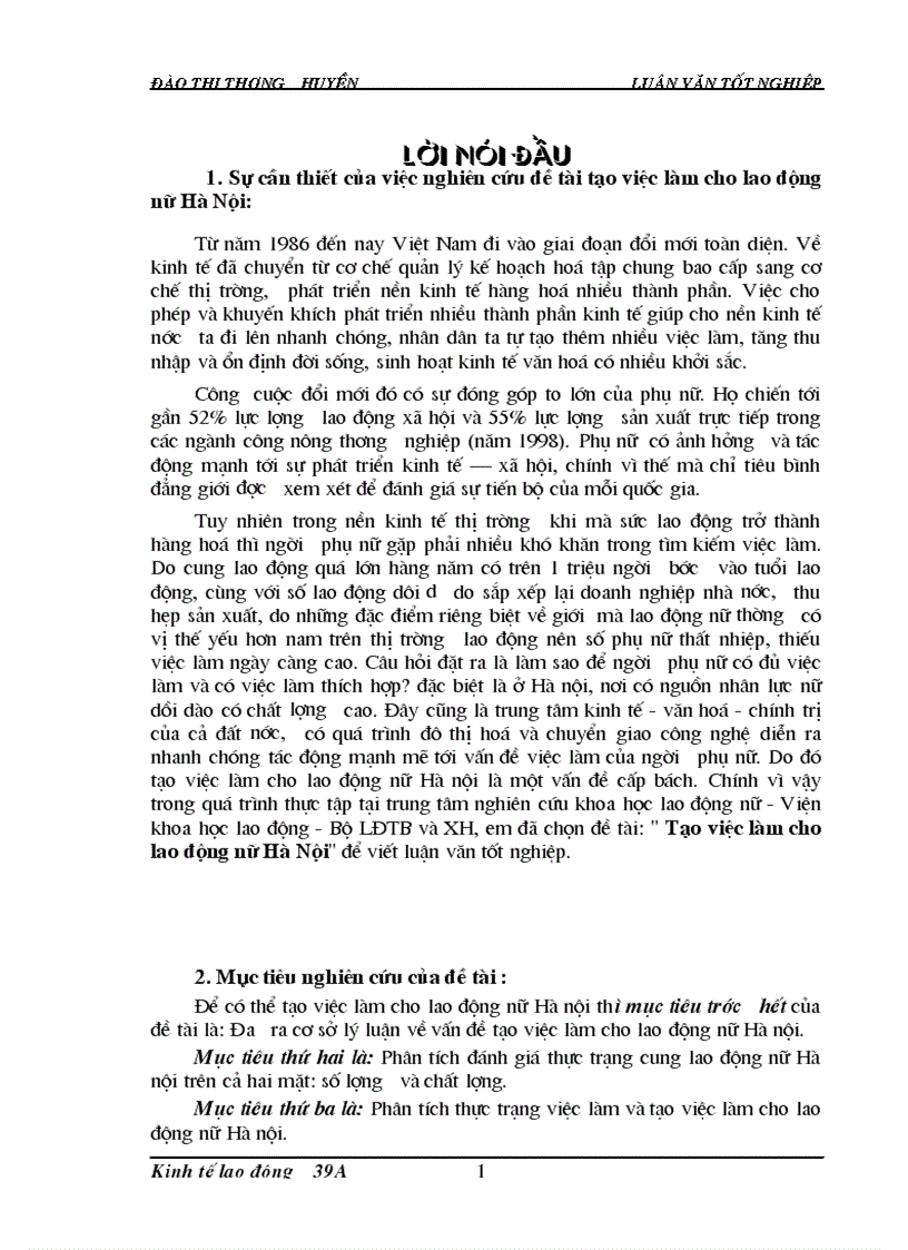 Tạo việc làm cho lao động nữ Hà Nội 1
