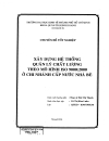 Xây dựng hệ thống quản trị chất lượng theo mô hình ISO 9000 2000