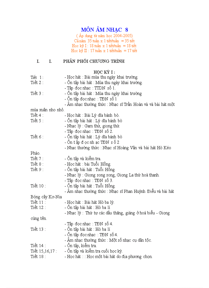 Ppct âm nhạc lớp 8