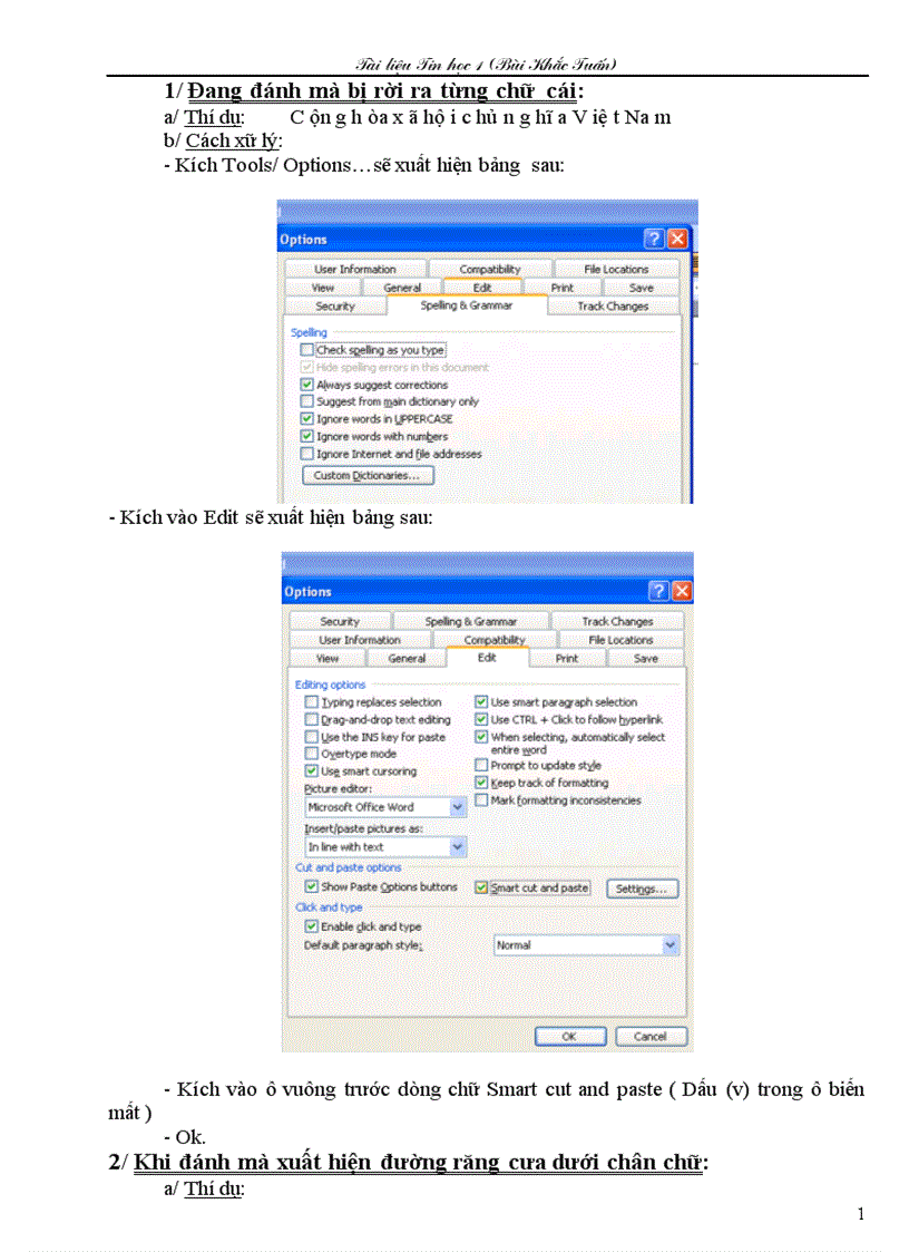 Một số thủ thuật trong Word và Excel