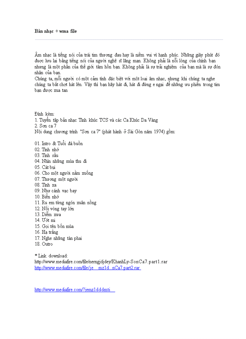 Bản nhạc wma file Link mediafire 1
