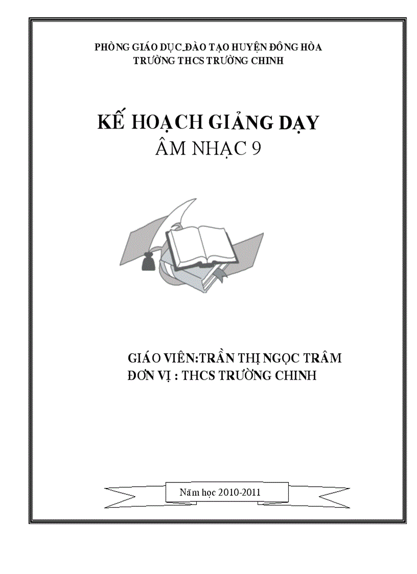 Kế hoach giảng dạy nhạc 9