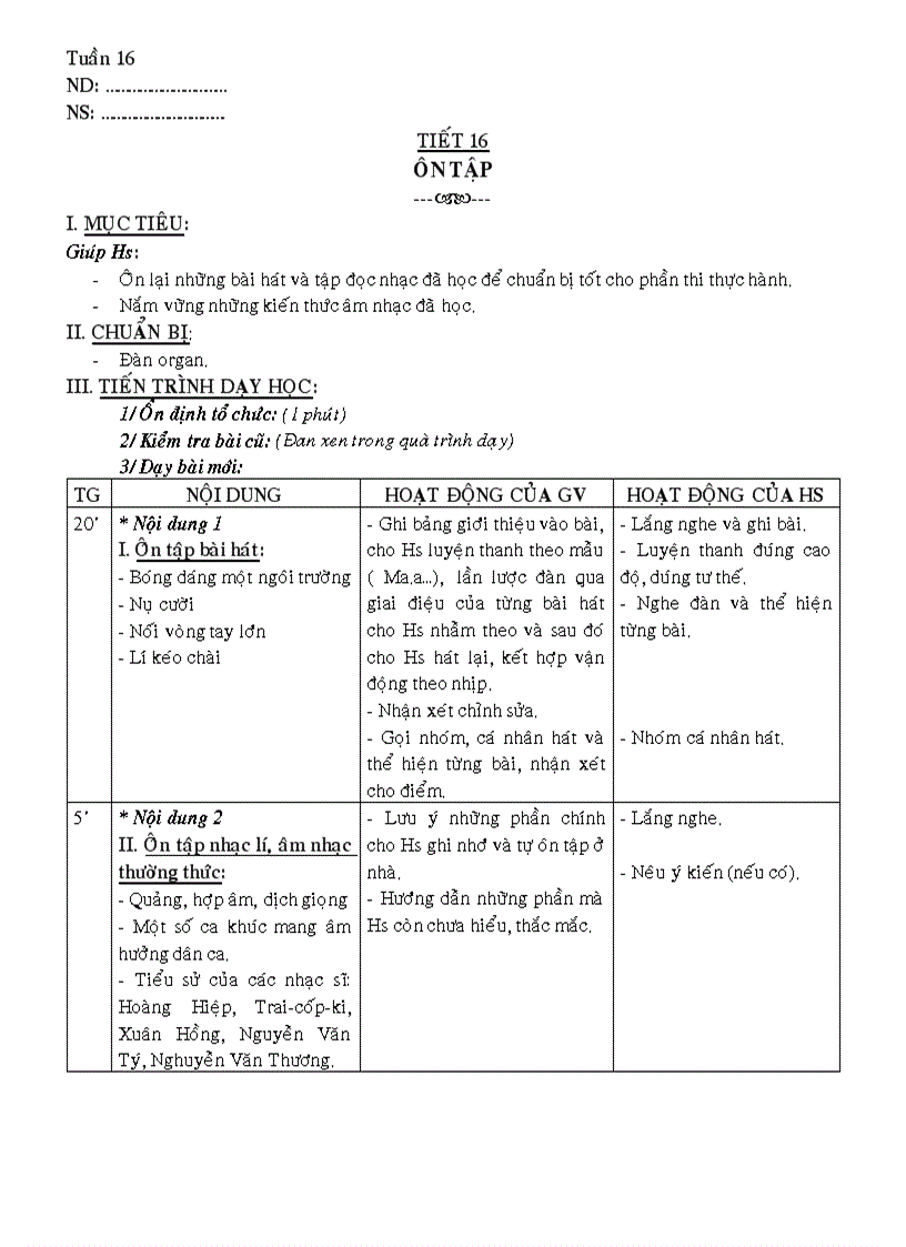 Nhac lớp 9 tiết 16