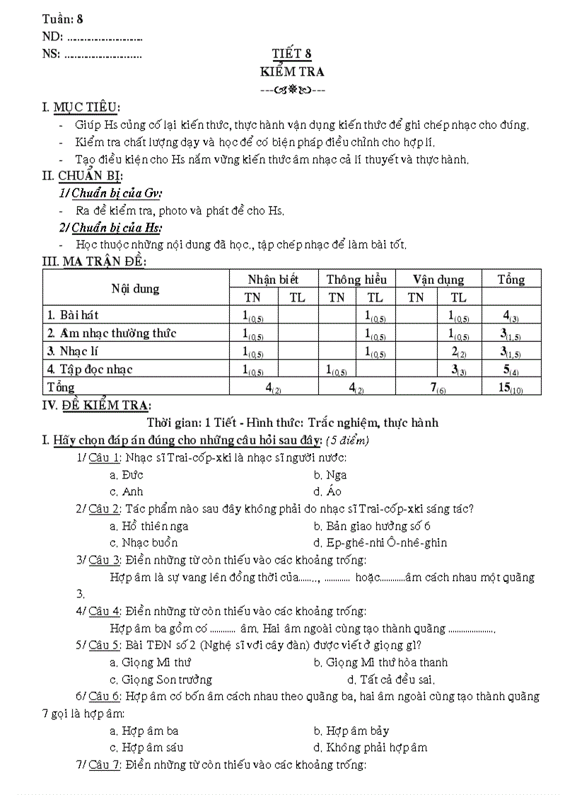 Nhac lớp 9 tiết 8