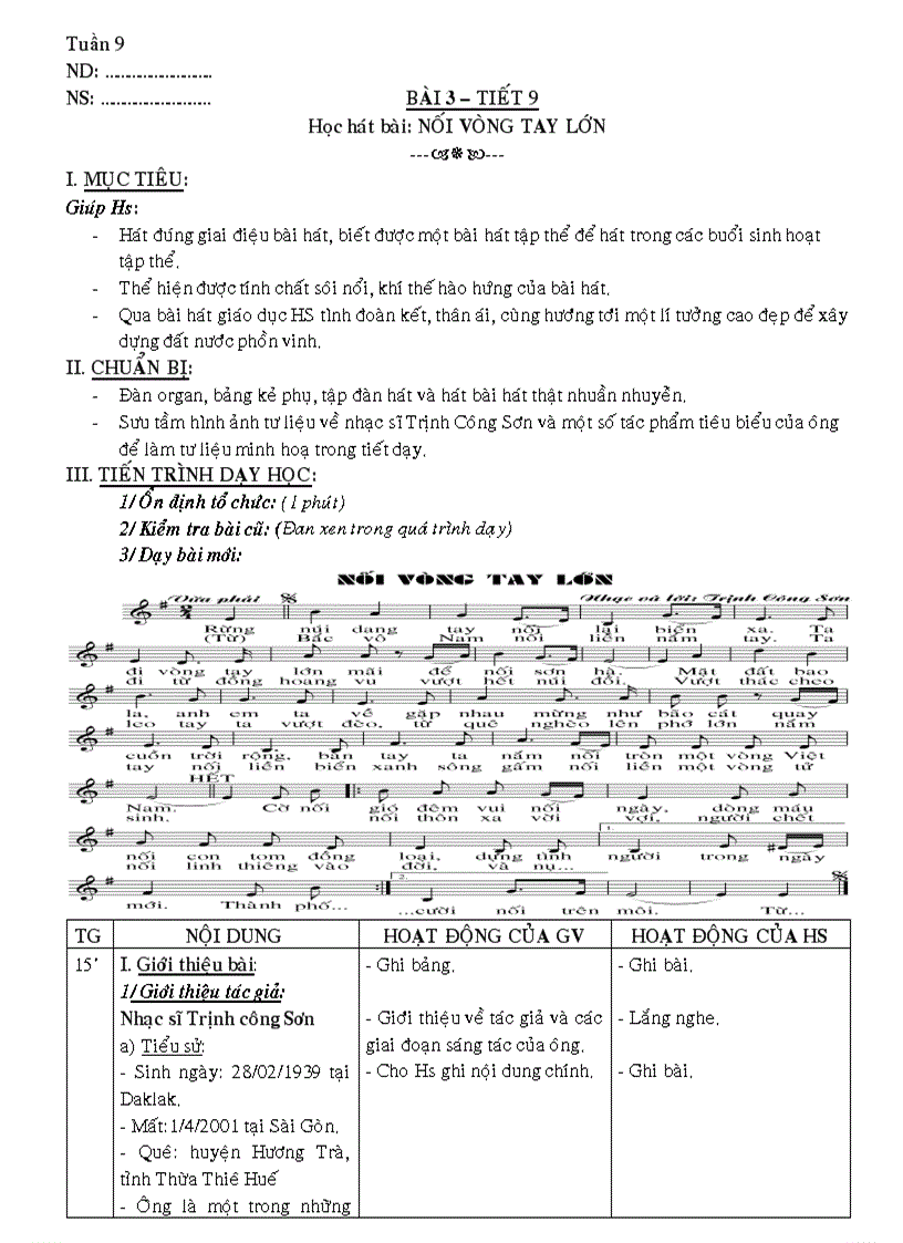 Nhac lớp 9 tiết 9