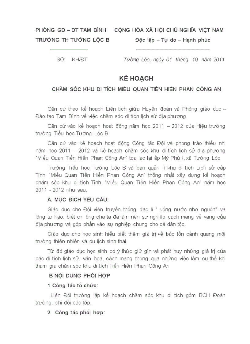 Chương trình chăm sóc di tích lịch sử địa phương