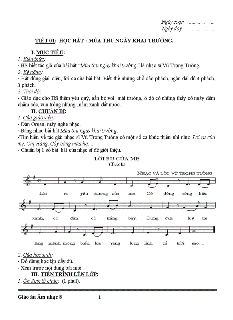 Ga âm nhạc 8 kỳ i