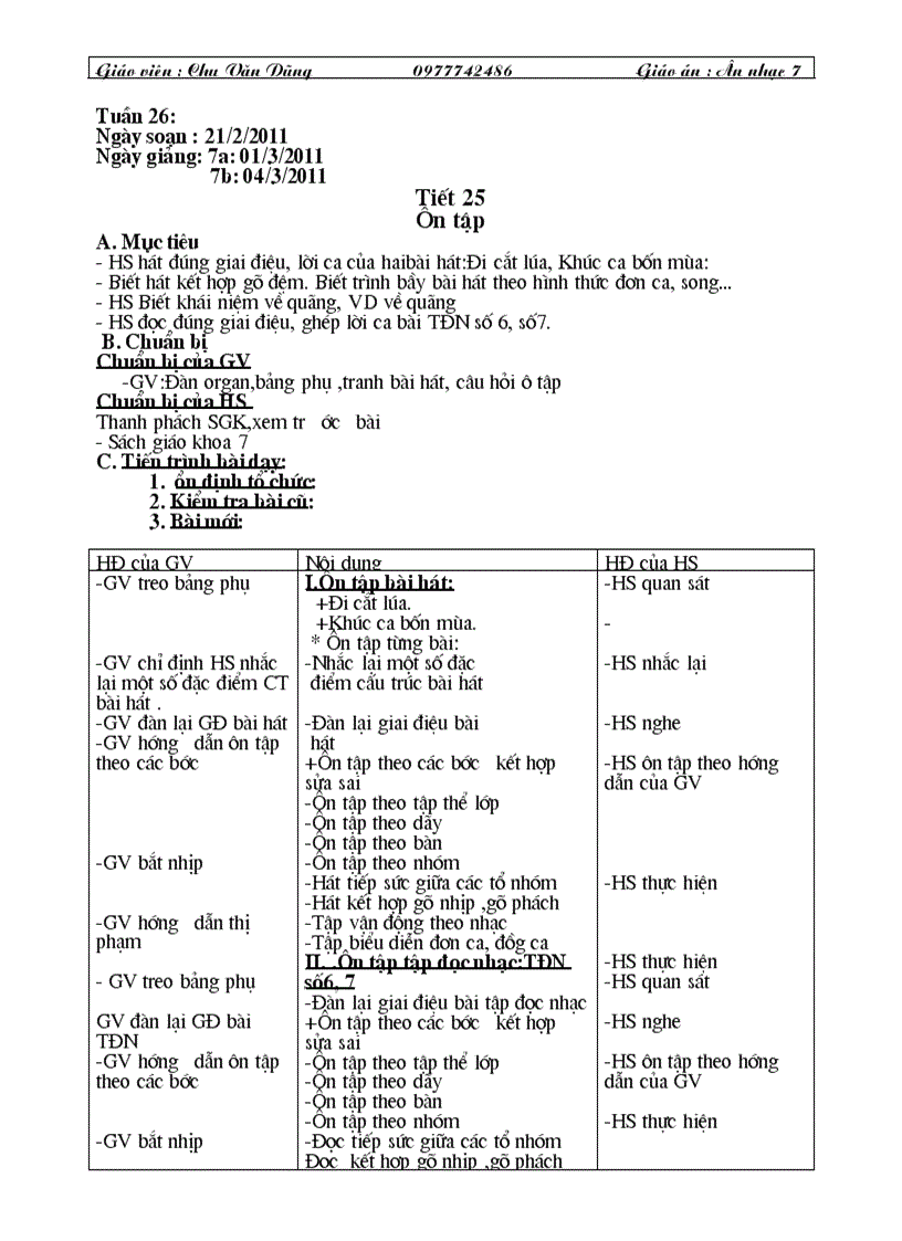 Tiết 25 âm nhac 8 CKKN