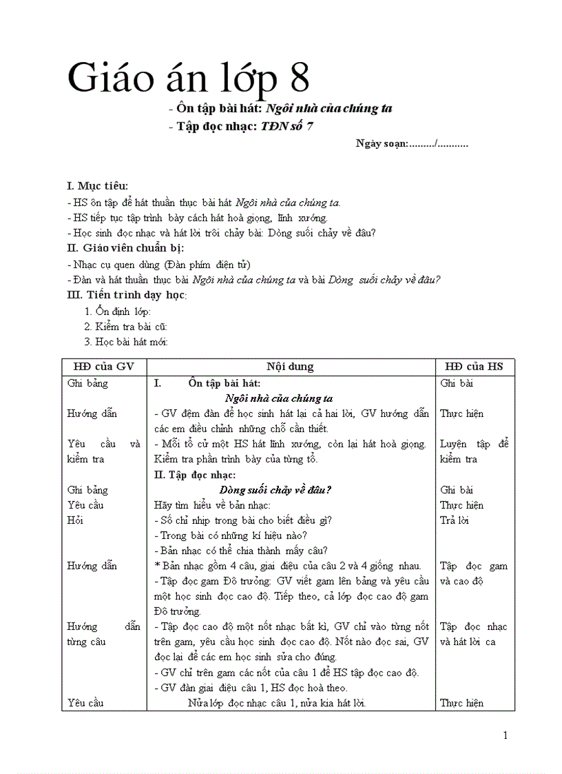 Giáo án âm nhac l8