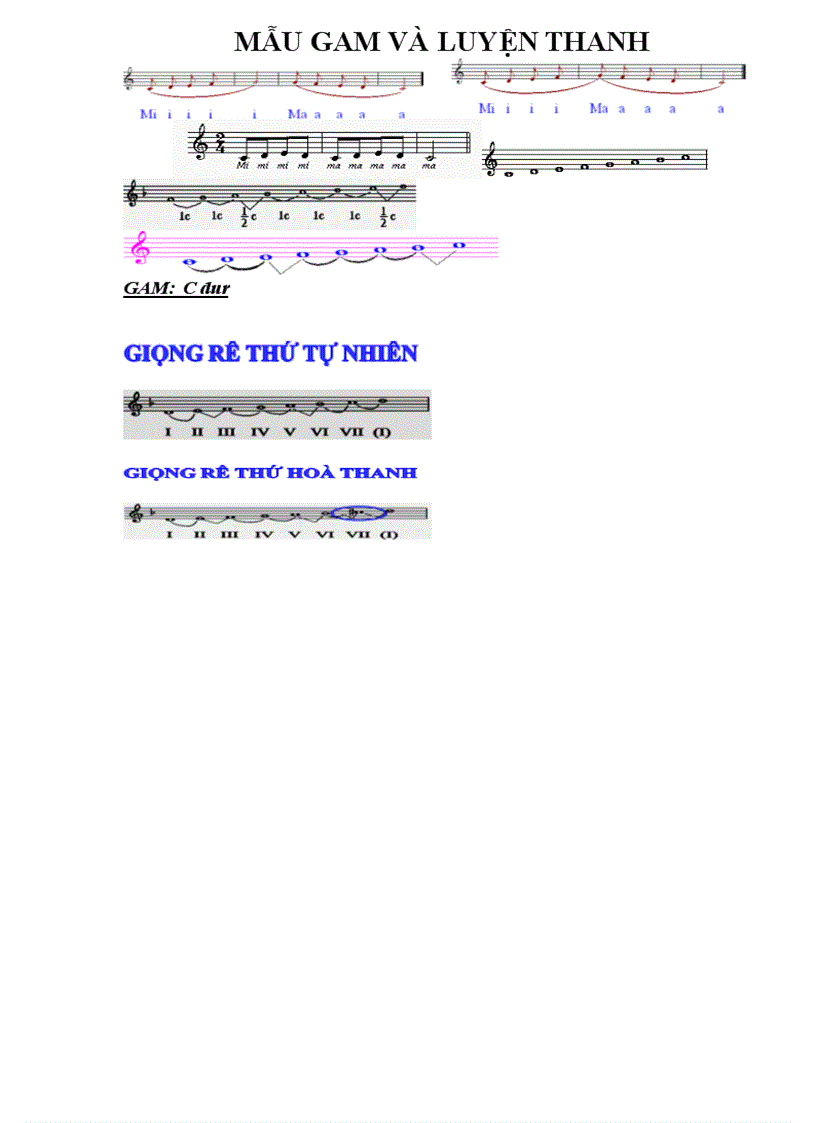 MẪU GAM và LUYỆN THANH