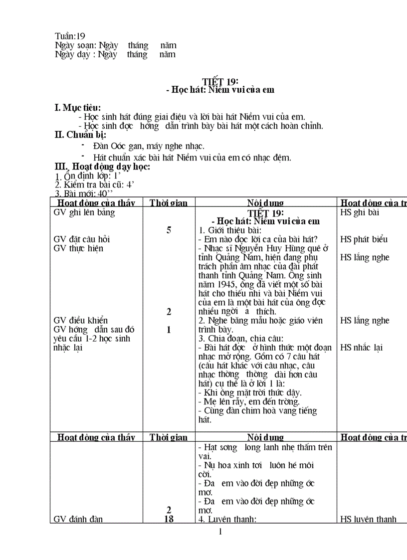 Âm nhạc 6 Kì II 1