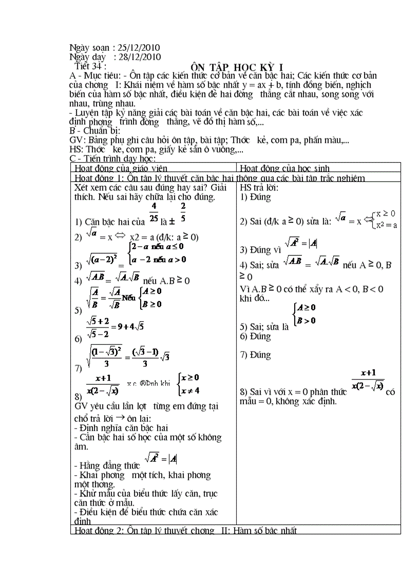 Ôn tập hoc ky 1