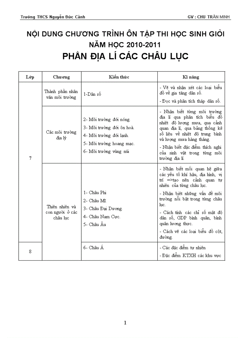 Địa lí các châu lục 7