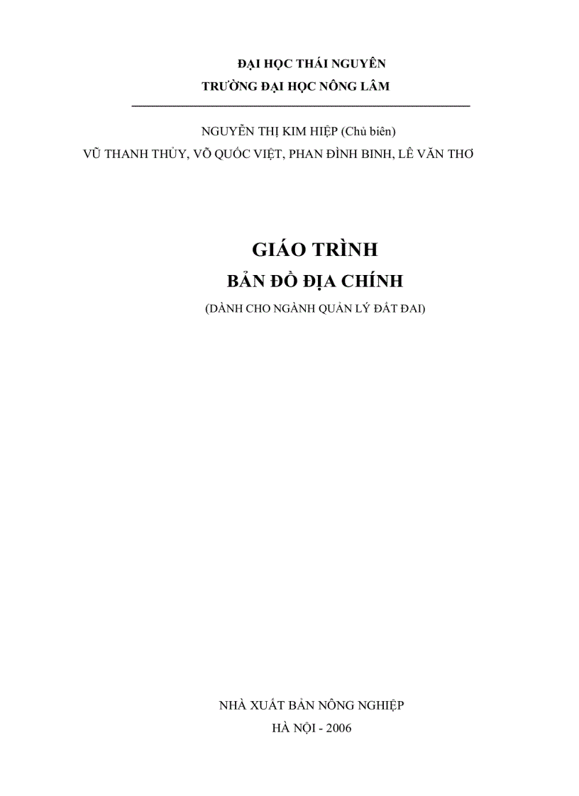 Giáo trình Bản đồ địa chính