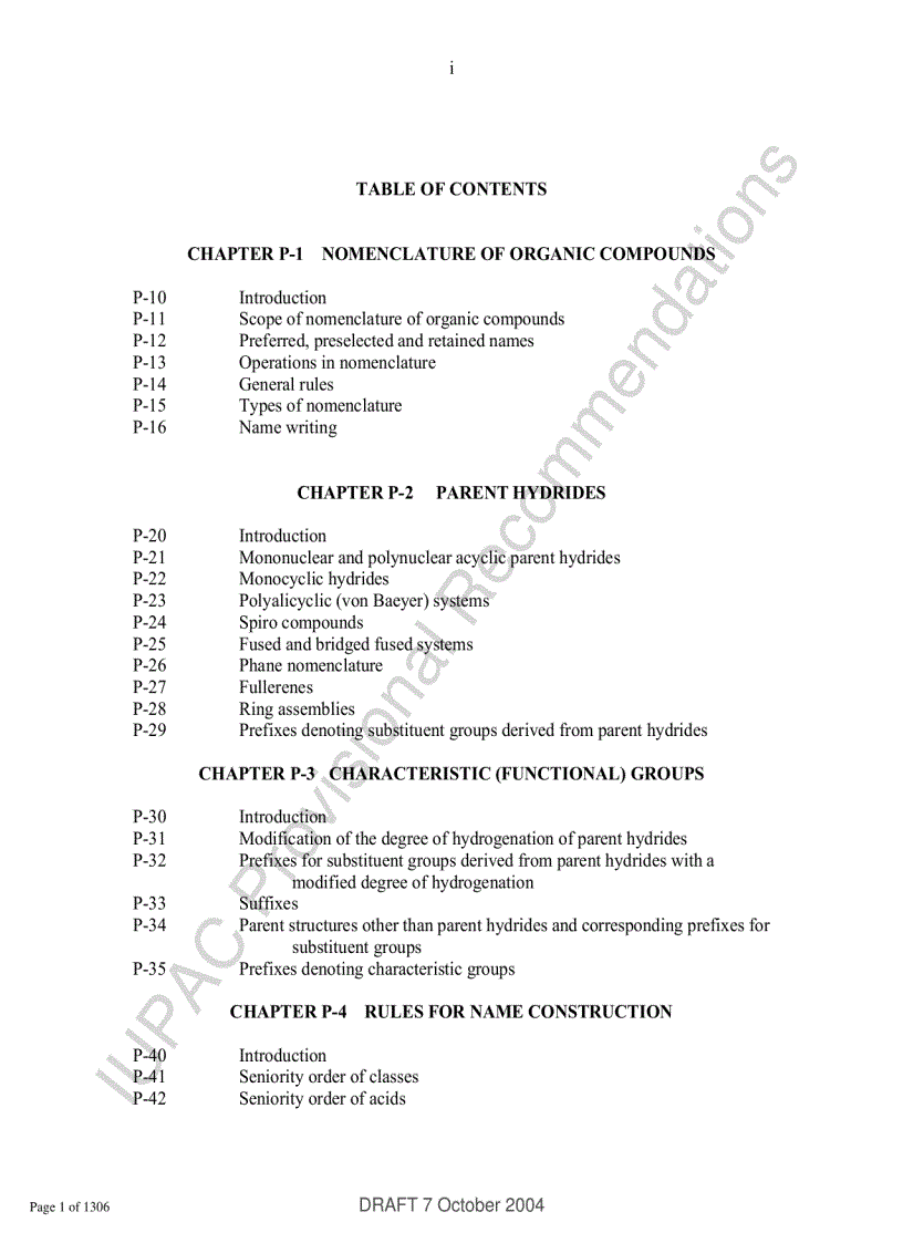 Nomenclature of Oganic Chemistry