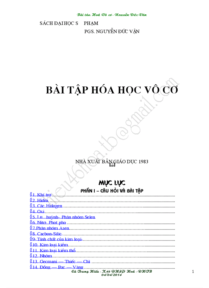 Bài tập hóa hữu cơ Nguyễn Đức Vận