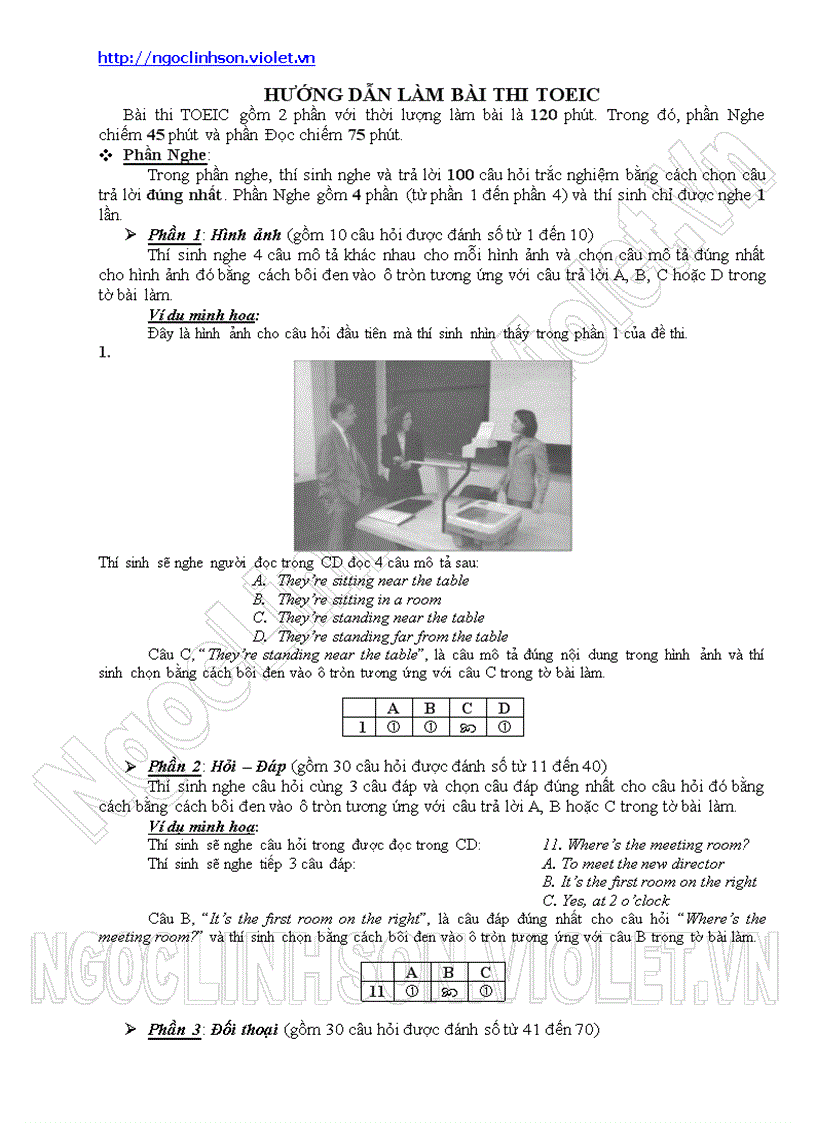 E TOEIC Hướng dẫn làm bài thi TOEIC