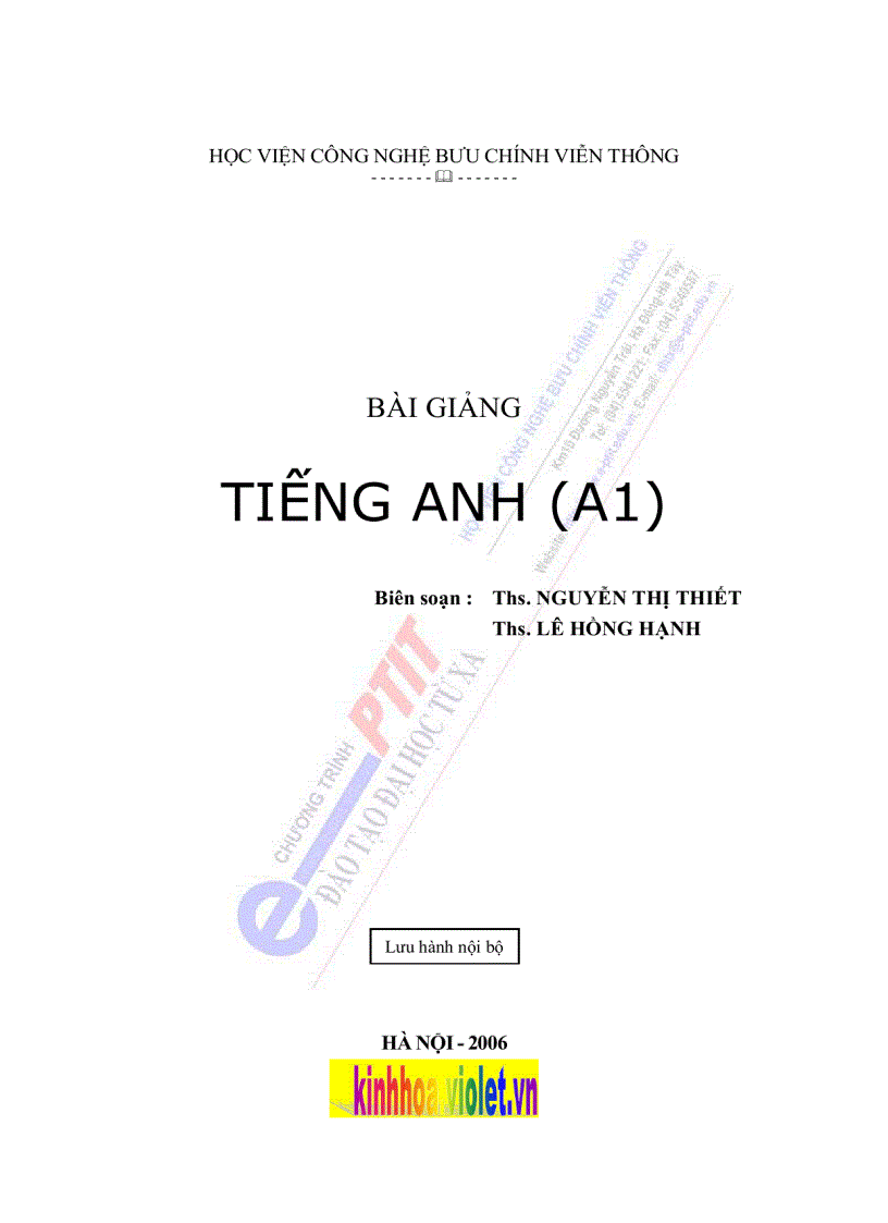 Bài giảng tiếng Anh A 1