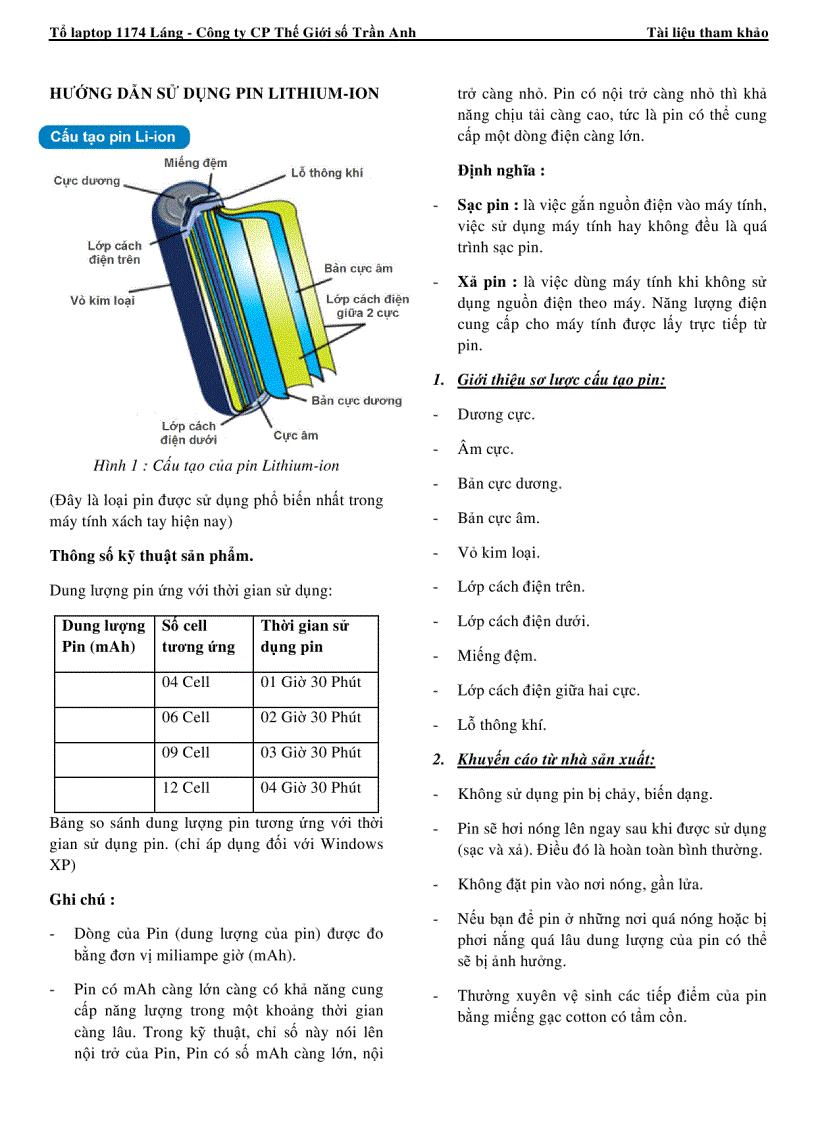 Huong Dan Su Dung Pin Lithium