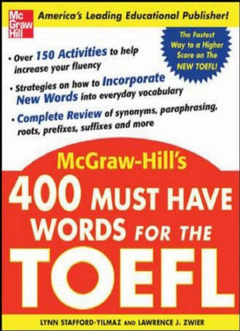 400 Must Have Words For The TOEFL