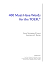 400 Must Have Words For The TOEFL