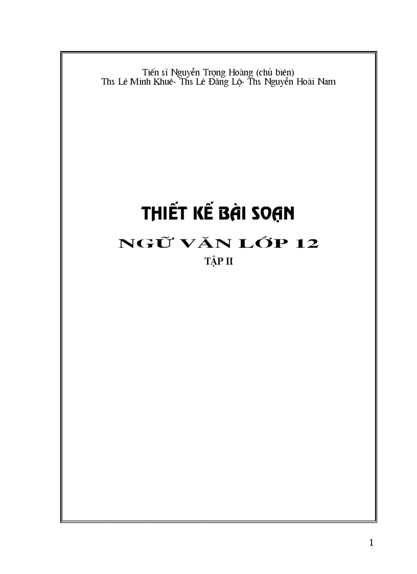 Thiết kế bài giảng ngữ văn 12 tập 2