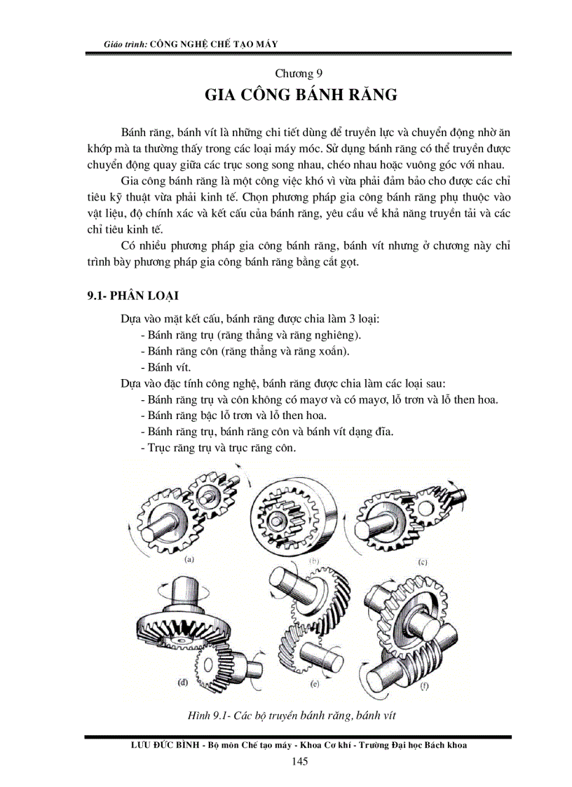 Công nghệ chế tạo máy Chương 9