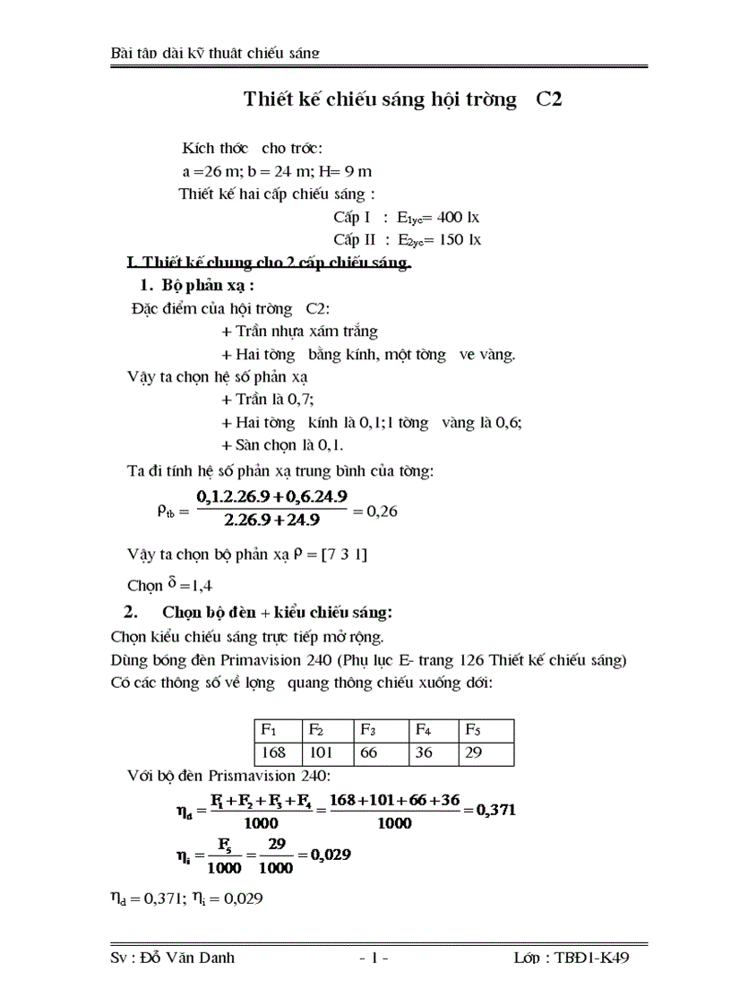 Thiết kế chiếu sáng 1